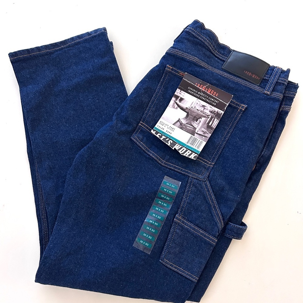 IRON MADE Utility Work Jeans 42x31 Dark Wash Carpenter Pants NWT MSRP $69 - Picture 4 of 7